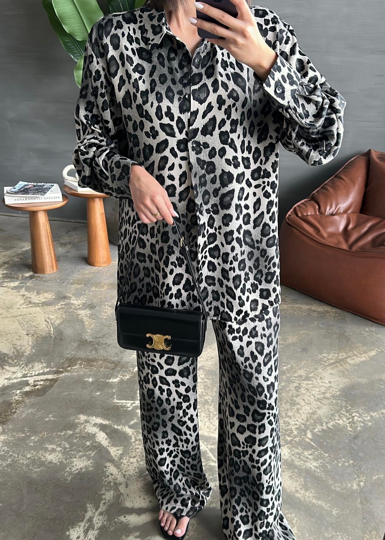 İSADORA Leopar Premium Takım GRİ