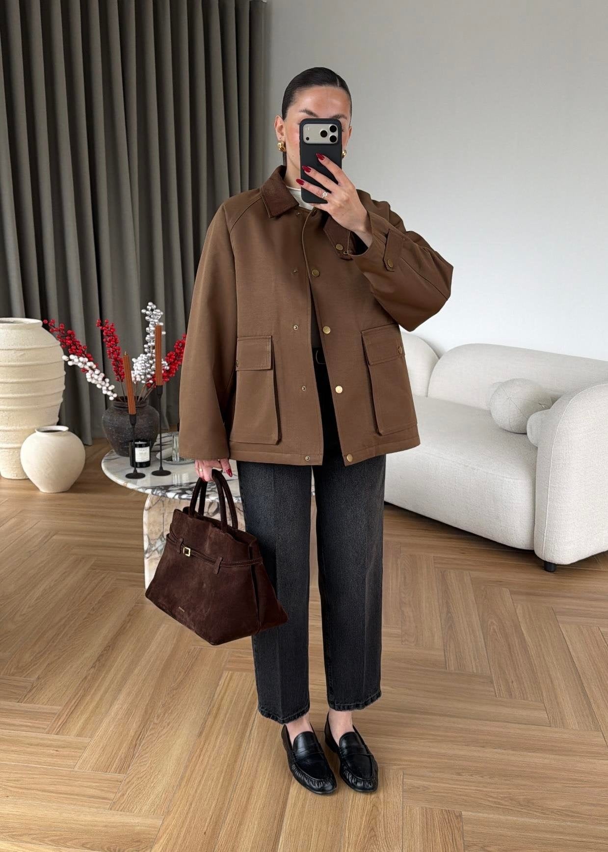 Barbour Kapitone Dolgulu Ceket KAHVE
