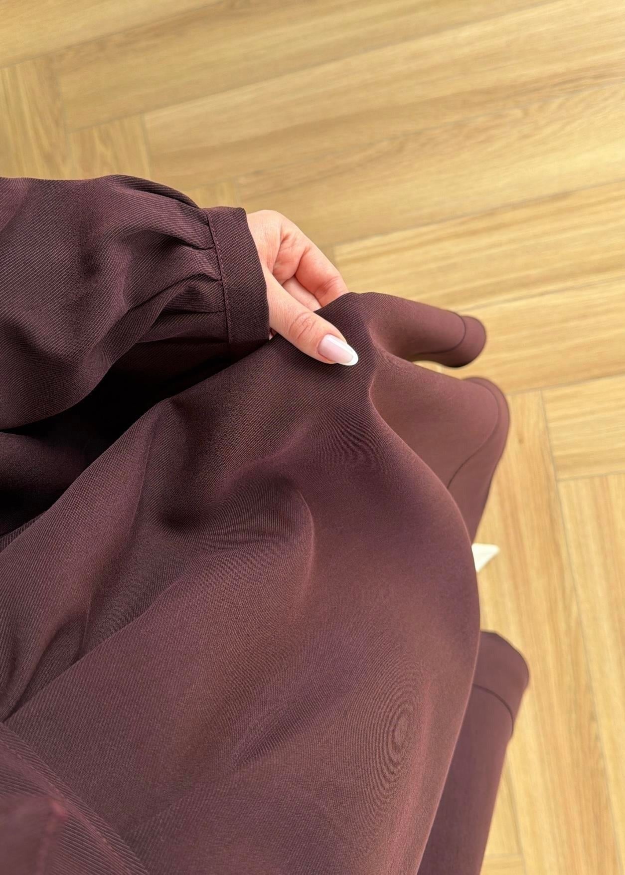 Ayşima Yaka Detaylı Elbise MÜRDÜM