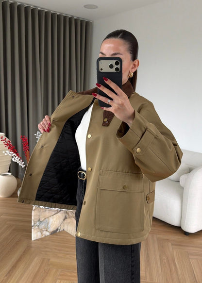 Barbour Kapitone Dolgulu Ceket HAKİ