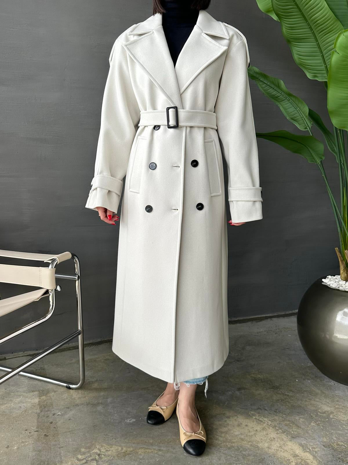 Vatkalı Apoletli Premium Kaban TAŞ