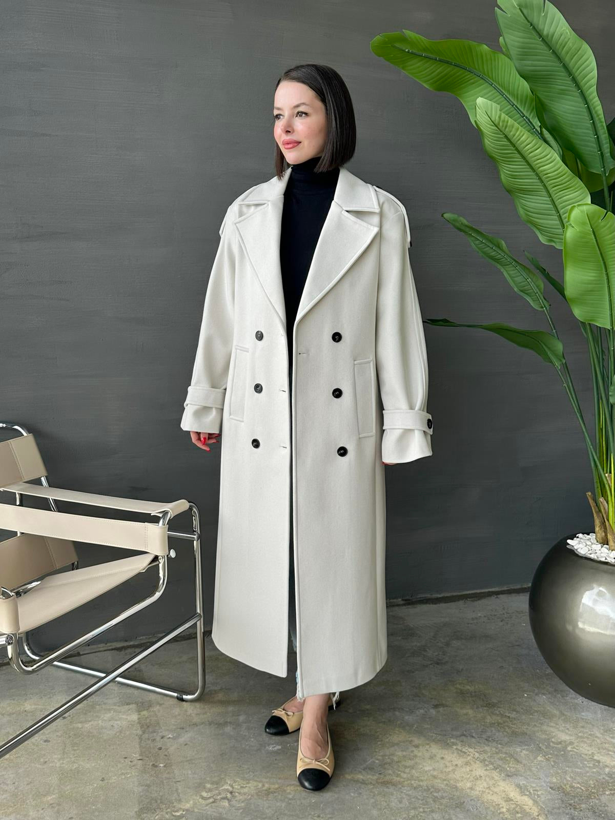 Vatkalı Apoletli Premium Kaban TAŞ